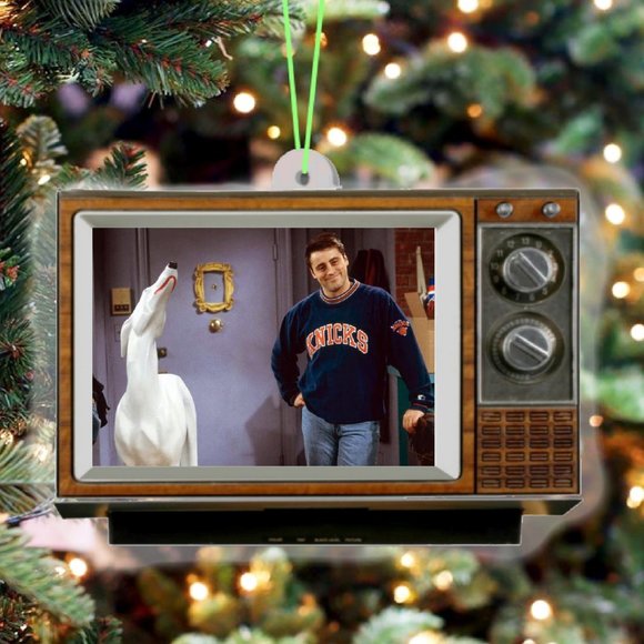 FRIENDS Show Joey White Dog TV Set Retro Christmas Tree Holiday Ornament NEW